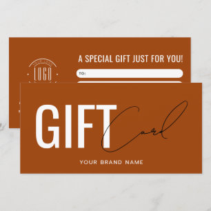 Tarjeta de regalo de terracota profesional con log