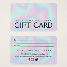 Tarjeta de regalo de textura holográfica Pastel
