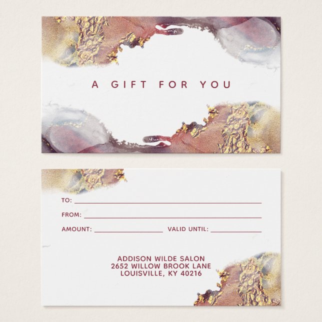 Tarjeta De Regalo De Tinta Líquida De Arte Moderno (Anverso y reverso)