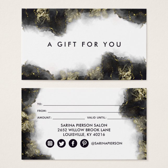 Tarjeta De Regalo De Tinta Líquida De Arte Moderno (Anverso y reverso)