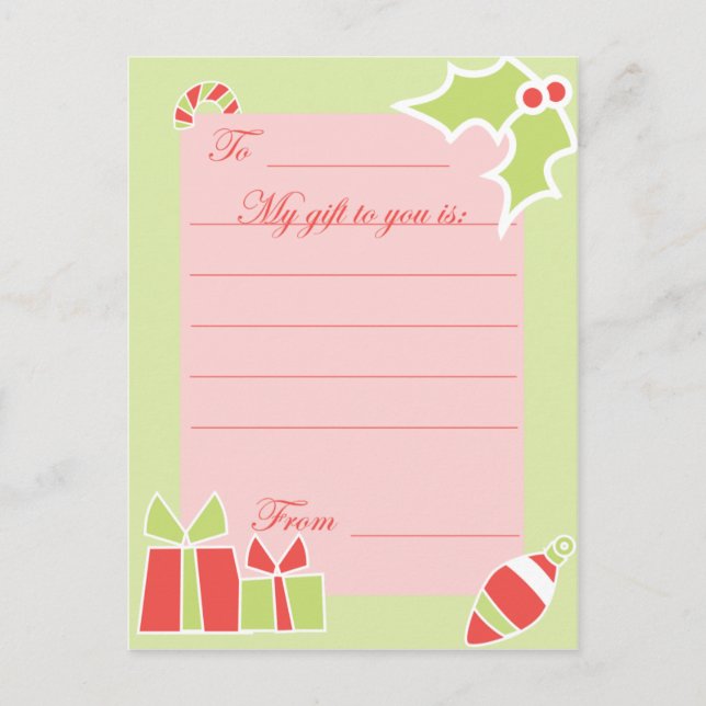 Tarjeta de regalo de vacaciones de Personalizado K (Anverso)
