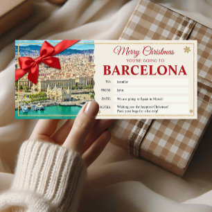 Tarjeta de regalo de viaje a Barcelona revelación