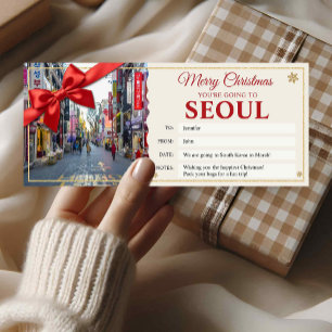 Tarjeta de regalo de viaje a Seúl para Navidad