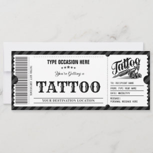 Tarjeta de regalo de voucher para tatuaje personal