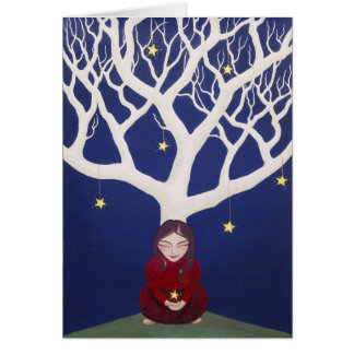 tarjeta de regalo del árbol de la estrella