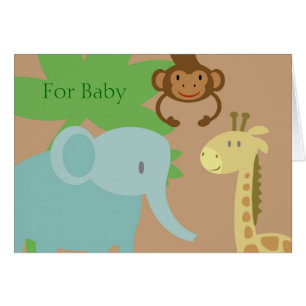 Tarjeta de regalo del bebé de los animales de la