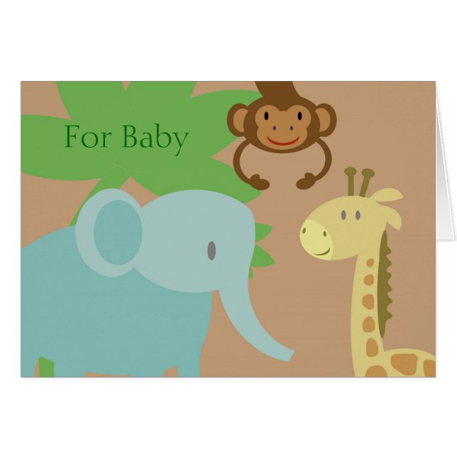 Tarjeta de regalo del bebé de los animales de la (Anverso (Horizontal))