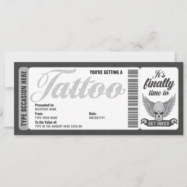 Tarjeta de regalo del certificado de cupón Skull T (Anverso)