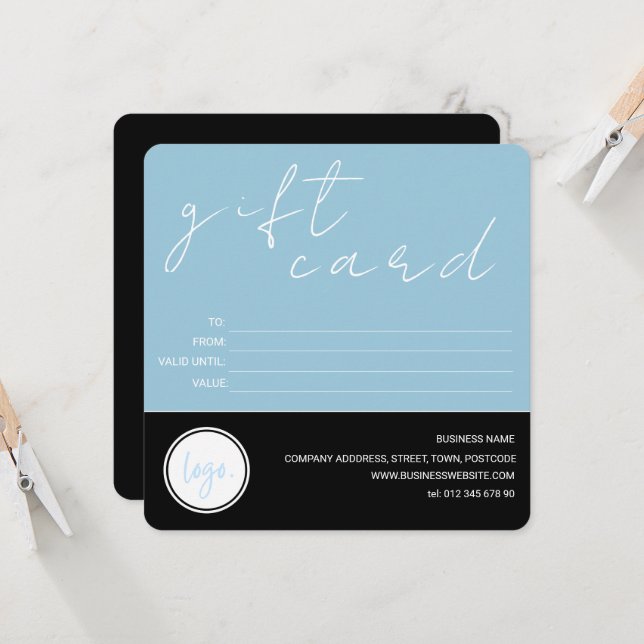 TARJETA DE REGALO DEL CLIENTE DEL LOGO DE NEGOCIOS (Anverso/Reverso In Situ)