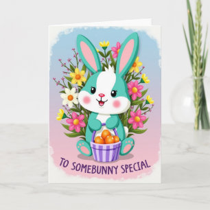 Tarjeta de regalo del conejo de Pascua de oro fals