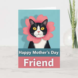 Tarjeta de regalo del día de la madre con gato est