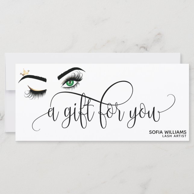 Tarjeta de regalo del Salón de Belleza Marrón Oro  (Anverso)