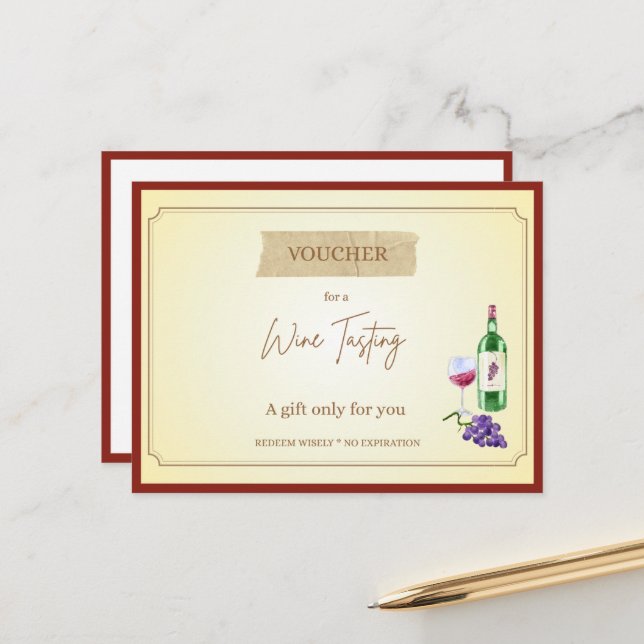 Tarjeta de regalo divertida 'Cata de Vino' (Anverso/Reverso In Situ)