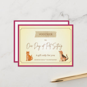 Tarjeta de regalo divertida de 'cuidado de mascota