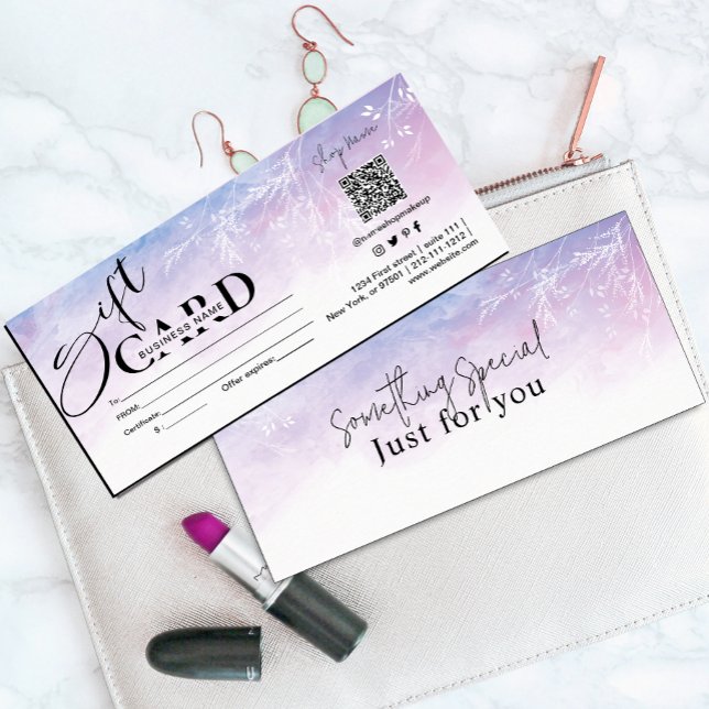 Tarjeta de regalo Dreamy Purple Floral acuarela (#giftcard #somethingspecial #spring #winter #newyear #zazzlemade)