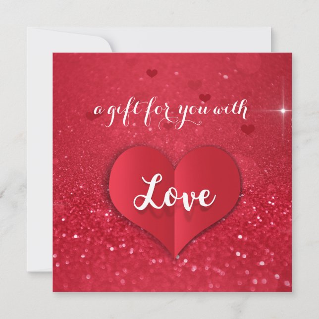 Tarjeta de regalo el día de San Valentín Love Hear (Anverso)