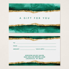 Tarjeta De Regalo Emerald Green And Gold Watercolo
