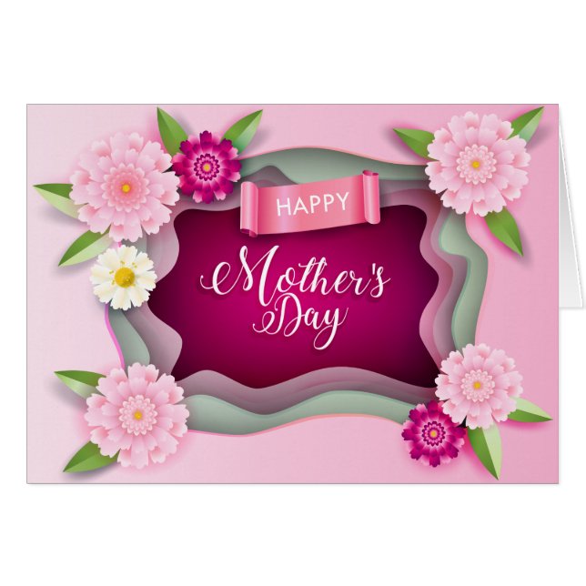Tarjeta de regalo Floral Feliz Día de la Madre (Anverso (Horizontal))