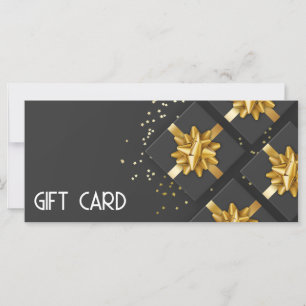 Tarjeta de regalo Gold Bow Festive Black Gift Box