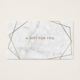 Tarjeta de regalo Gold Geométric White Marble Busi