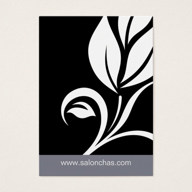 Tarjeta de regalo Gray Black Leaf Salon Spa (Frente)