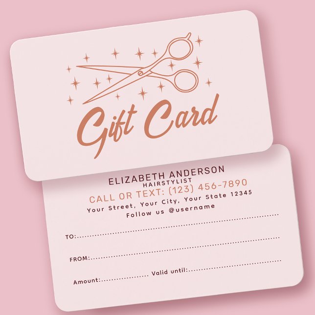 Tarjeta de regalo hairstylist de la tipografía ret (Subido por el creador)