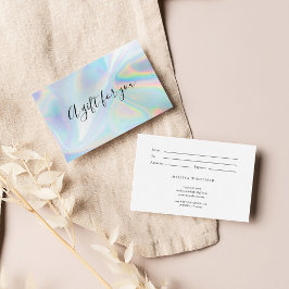 Tarjeta de regalo holográfica azul iridiscente fal