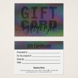 Tarjeta de regalo holográfica del arcoiris Metaliz