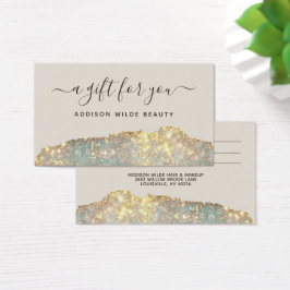 Tarjeta de regalo Holographic Glam Purpurina Salon