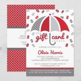 Tarjeta de regalo Invitación a ducha de novia, roj
