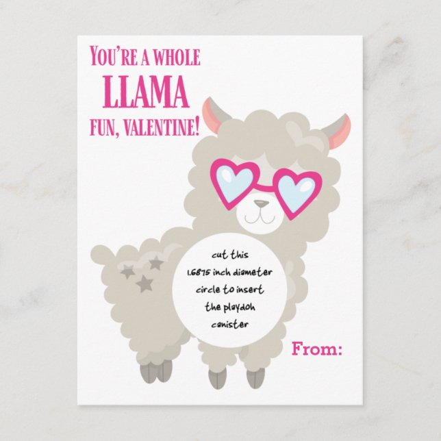 Tarjeta de regalo "Llama Valentine Play doh" (Anverso)