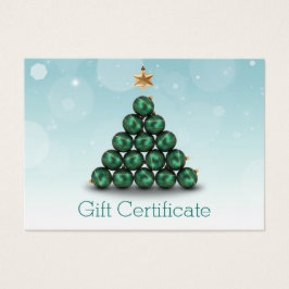 Tarjeta de regalo Merry Christmas Balls Tree Mint 