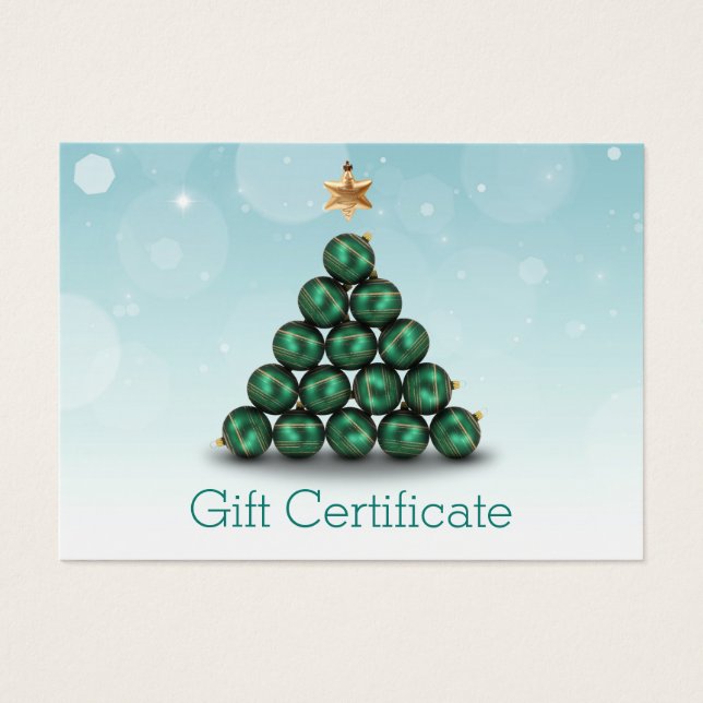 Tarjeta de regalo Merry Christmas Balls Tree Mint  (Frente)