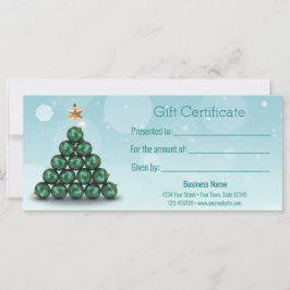 Tarjeta de regalo Merry Christmas Balls Tree Mint 