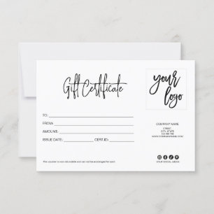 tarjeta de regalo minimalista simple añadir logoti