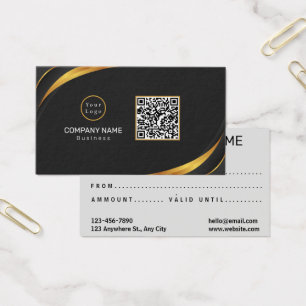 Tarjeta de regalo moderna con el logotipo comercia