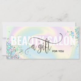 Tarjeta de regalo moderna de Pastel Holographic Un