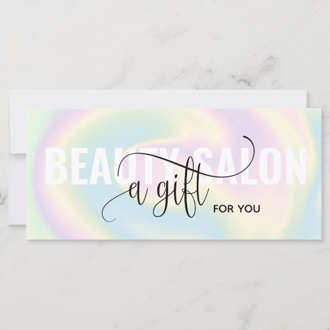 Tarjeta de regalo moderna de Pastel Holographic Un (Anverso)