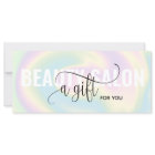 Tarjeta de regalo moderna de Pastel Holographic Un