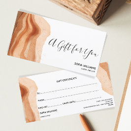 Tarjeta de regalo moderna del certificado Boho Ter