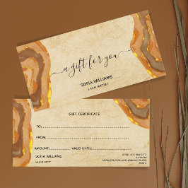 Tarjeta de regalo moderna del certificado Boho Ter
