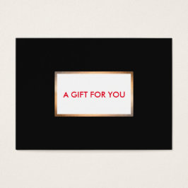 Tarjeta de regalo moderna para vacaciones en negro