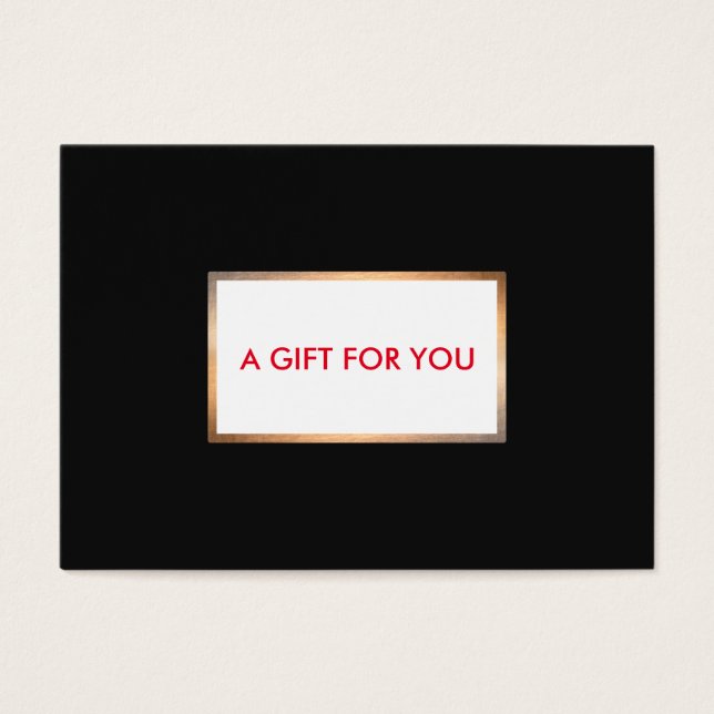 Tarjeta de regalo moderna para vacaciones en negro (Frente)