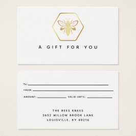 Tarjeta de regalo moderna y elegante de la beekeep