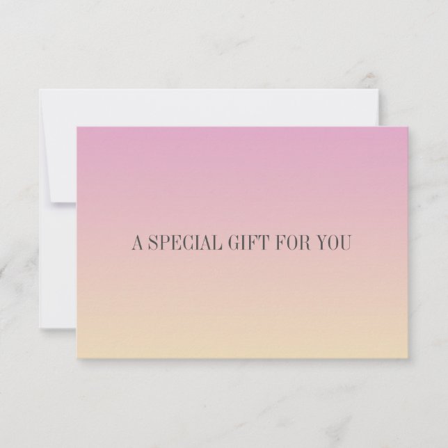 Tarjeta de regalo Naranja rosa gradiente suave de  (Anverso)