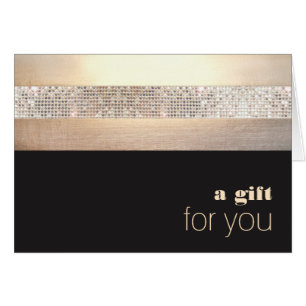 Tarjeta de regalo negro de oro secuencial elegante