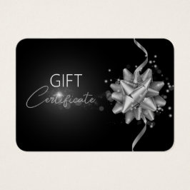 Tarjeta de regalo negro elegante y elegante de Sil