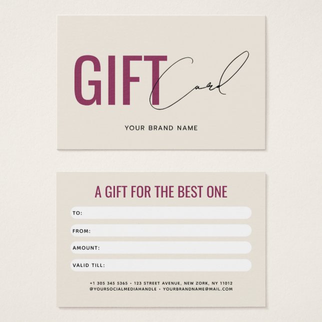 Tarjeta de regalo para cliente moderna profesional (Anverso y reverso)