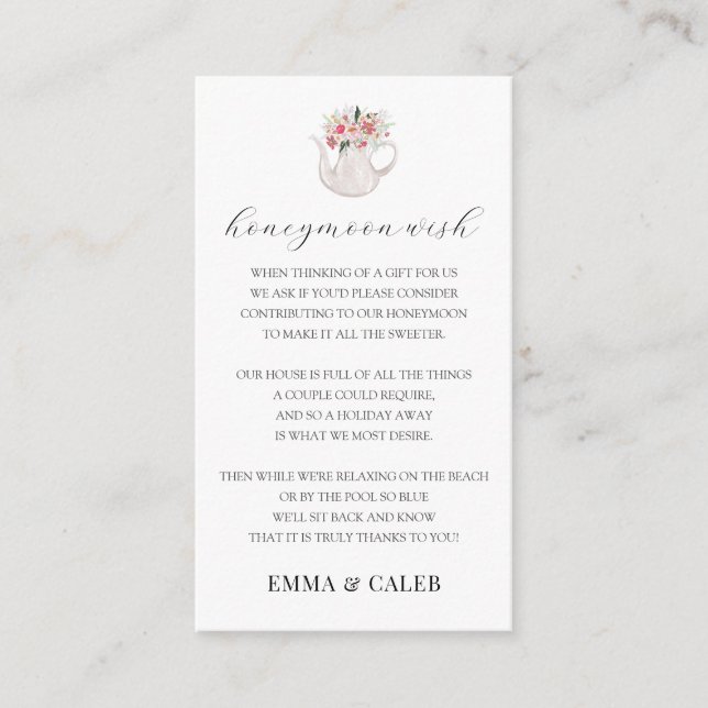 Tarjeta de regalo para el fondo de luna de miel (Anverso)