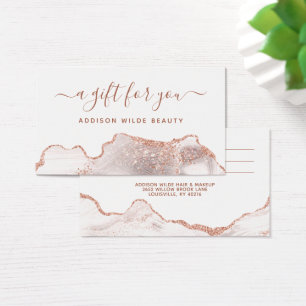 Tarjeta de regalo para empresas de Rosa White Marb